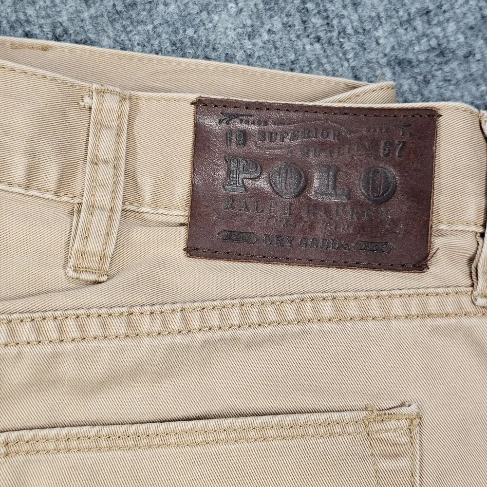 Polo Ralph Lauren 650 Pants Mens 38x30 Khaki Straight Leg 5 Pocket Twill Chino